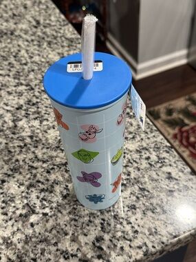 Light Blue Insulated Character Tumbler with Blue Lid and Straw NWT